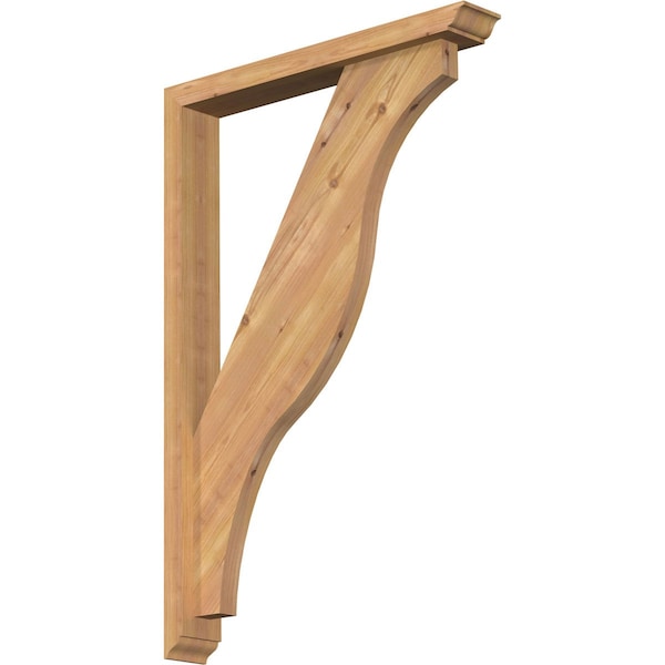 Ekena Millwork Funston Traditional Smooth Bracket w/ Offset Brace, Western Red Cedar, 3 1/2"W x 24"D x 36"H BKT0402X24X36FST01SWR - main